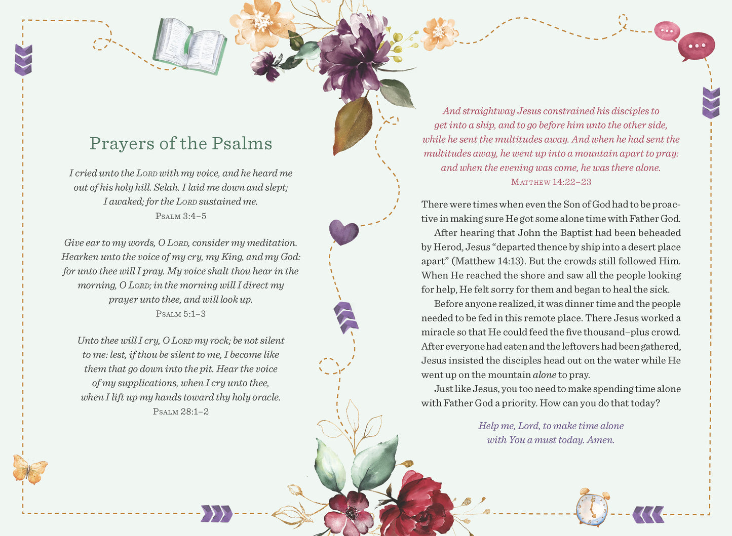 The KJV Prayer Map® Bible [Mint Blossoms]