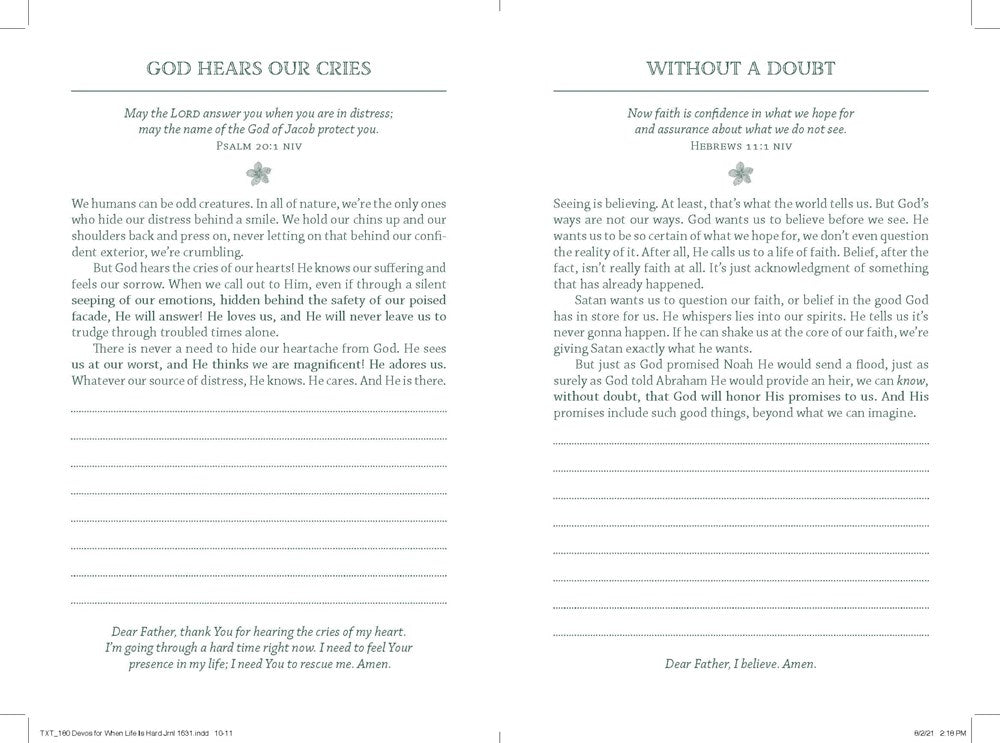 180 Devotions for When Life Is Hard Journal